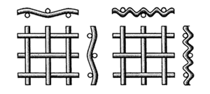 Сетка с квадратными ячейками из рифленой проволоки