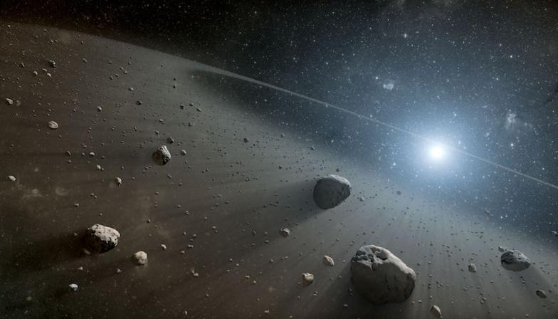 The belt of asteroids around the bright star Vega. NASA Photos